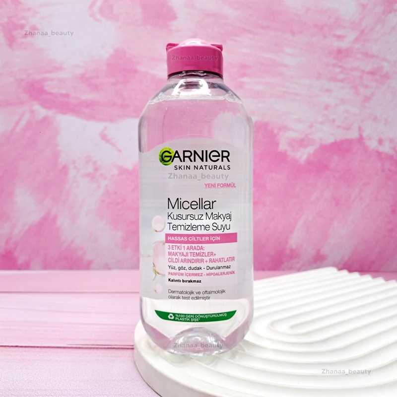 میسلار واتر گارنیر صورتی مناسب پوست نرمال تا حساس حجم 400 میل